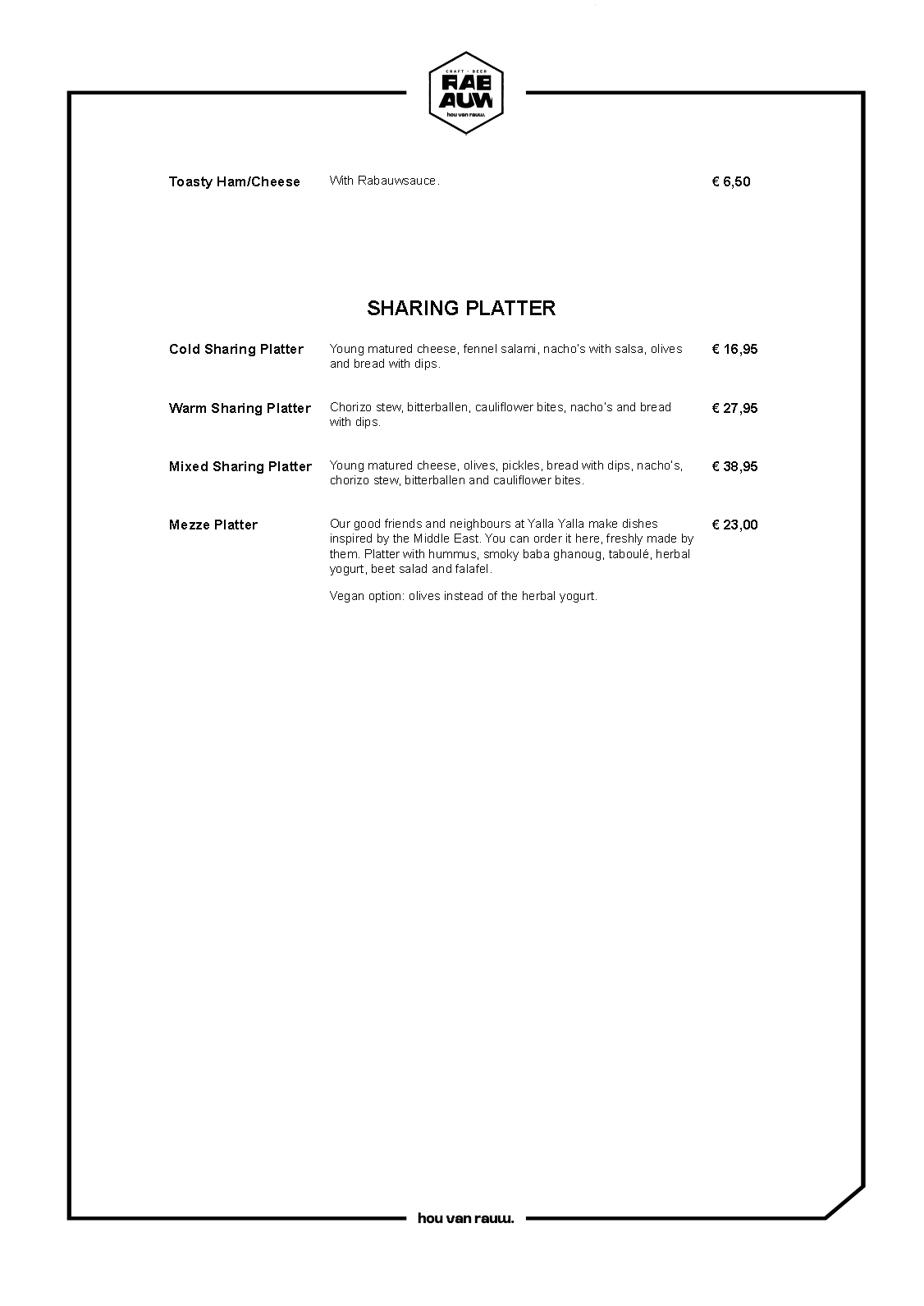 Bierkaart Rabauw